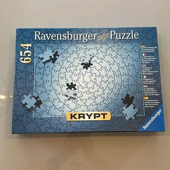Ravensburger Krypt Silver 654 Piece Blank Jigsaw Puzzle Challenging Difficult - Picture 1 of 2